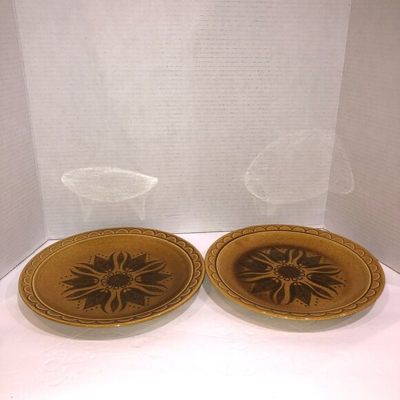 Retro Set of 2 Vintage Homer Laughlin Granada Golden Harvest Dinner Plates 10” - Picture 1 of 13